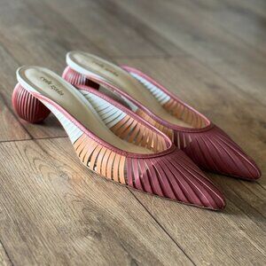 Cult Gaia Alia Mule in Pink & Tan